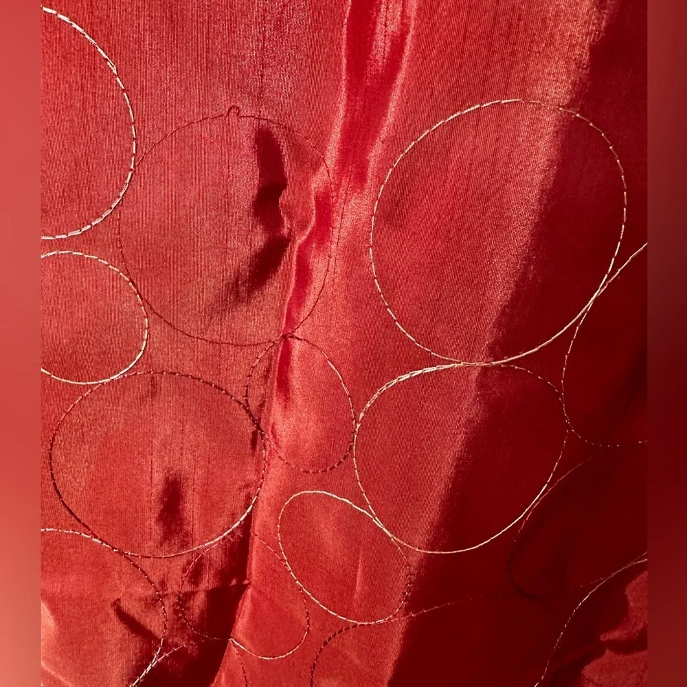 Set of 2 Taffeta Curtains drapes size 54” by 95” embroidered color copper